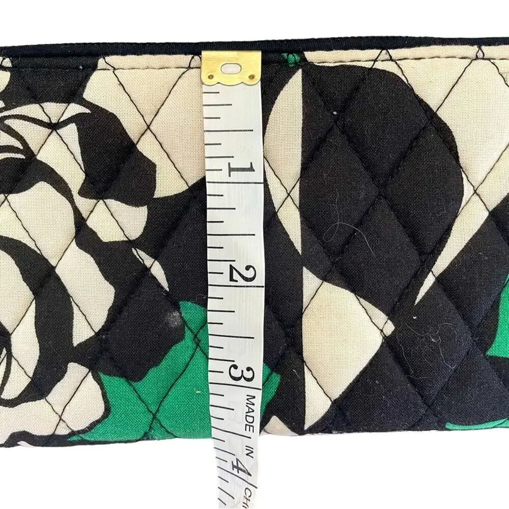 Vera Bradley Georgia Imperial Rose Wallet RFID 21206-D18 Black/Cream/Emerald GUC - Picture 6 of 10